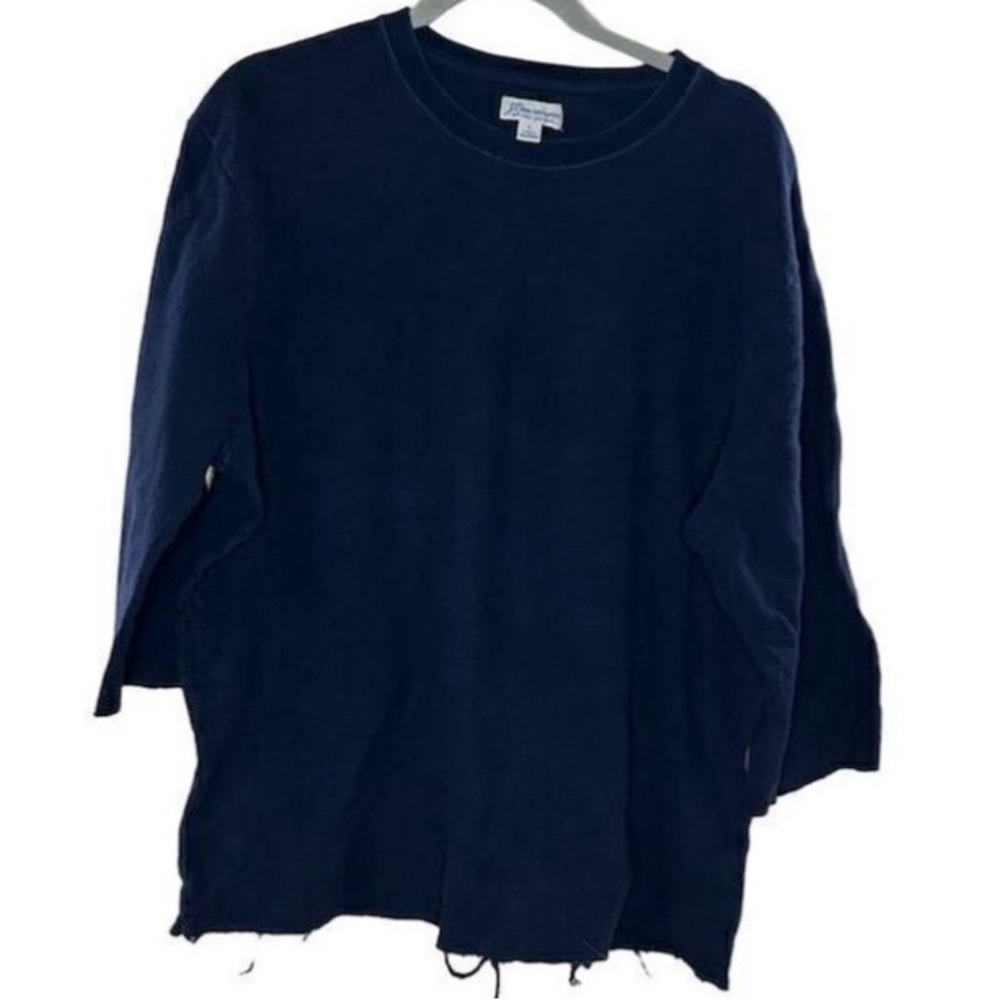 J. Crew Knit Goods women's Long Sleeve T-Shirt Navy Blue Size Large